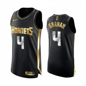 Maillot NBA Charlotte Hornets Devonte Graham 4 2020-21 Noir Golden Edition Swingman - Homme